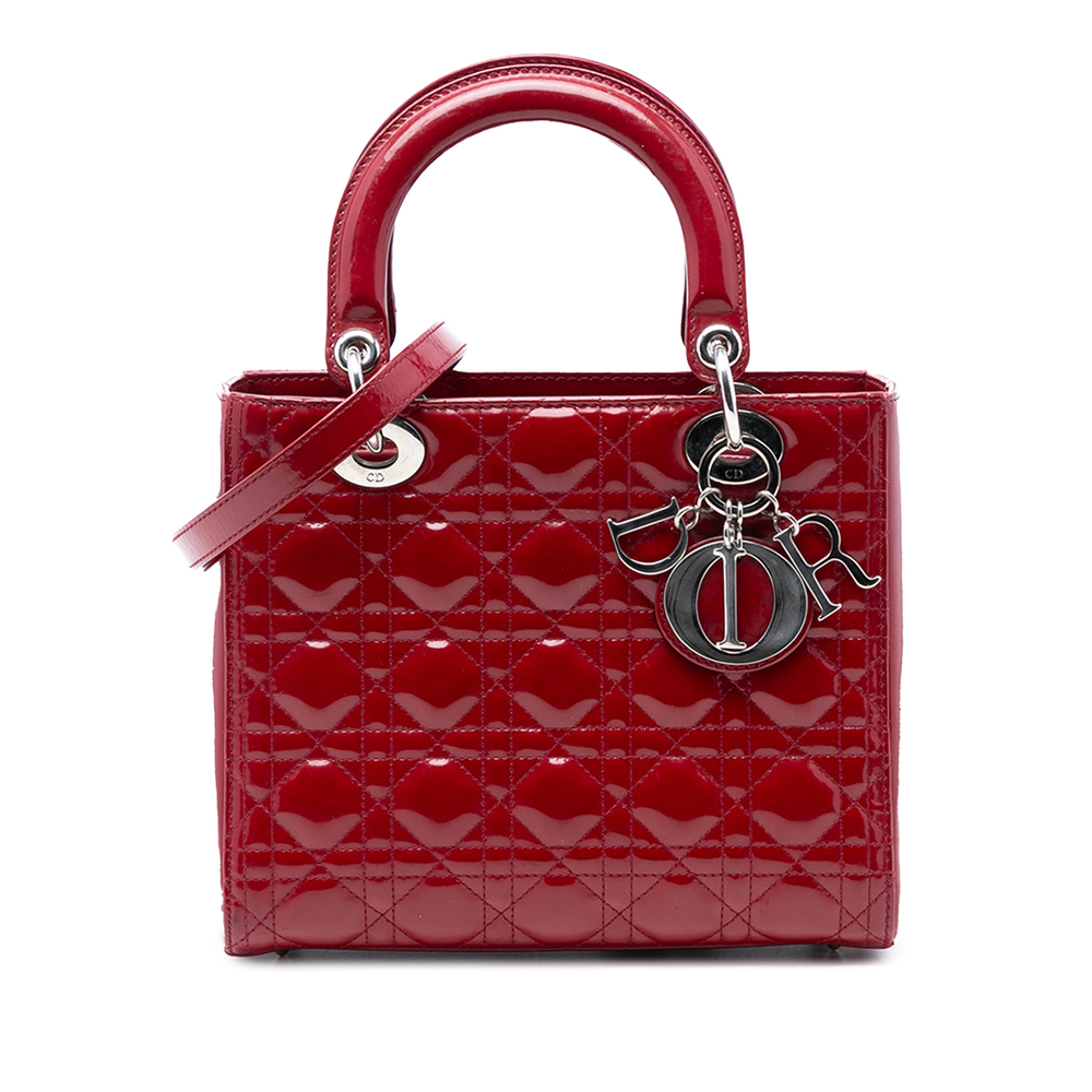 Pre-Loved Dior Medium Patent Cannage Lady Dior - Picture 1 of 7